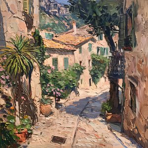 Rua encantadora de uma aldeia de Avanesova Elena