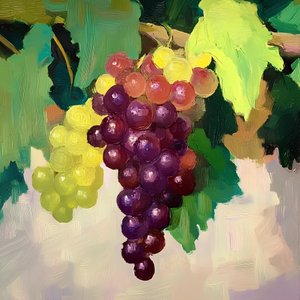 Natureza morta com uvas coloridas de Avanesova Elena