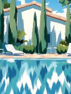 Reflexões junto à piscina