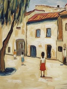 Rua pitoresca de uma aldeia de Avanesova Elena