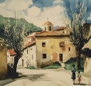 Caminho tranquilo da aldeia de Avanesova Elena