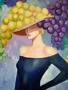 Chapéu elegante com padrão de uvas para mulher de Avanesova Elena