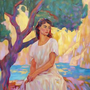 Mulher na Luz Dourada de Avanesova Elena
