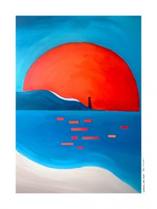 Farol do Pôr-do-Sol Vibrante de Awol Art Alex