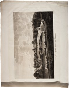 Ponte sobre o Schuylkill perto de Filadélfia, de um atlas dos Estados Unidos, 1824 (aquatint)