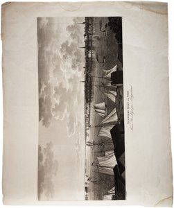 Porto de Nova York, do Brooklyn a Long Island, de um Atlas dos Estados Unidos, 1824 (aquatint)