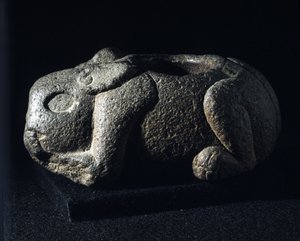 Arte asteca: Ometochtli, deus coelho chefe da embriaguez.