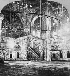 Interior, Mesquita de Muhammad Ali, Cairo, Egito, 1899