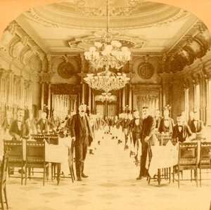 O Great Dining Hall, Windsor Hotel, disse ser o melhor do mundo, Montreal, Canadá, 1894.