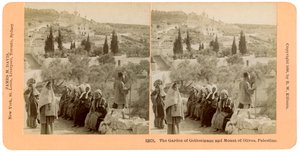 O jardim do Getsêmani e o Monte das Oliveiras, Palestina, 1898.