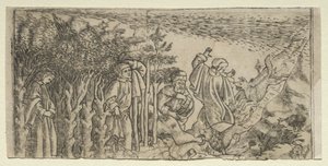 Dante Perdido na Floresta: Escapando e Encontrando Virgílio, Canto I de Baccio Baldini