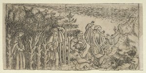 Dante Perdido na Floresta: Escapando e Encontrando Virgílio, Canto I, 1481. de Baccio Baldini