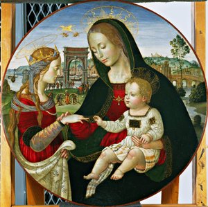 O Casamento Místico de Santa Catarina, 1502-03 (óleo temperado no painel)