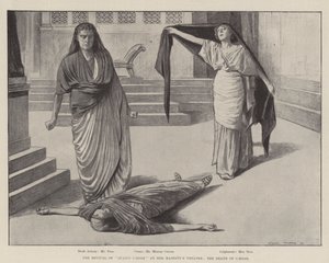 A reposição de "Júlio César" no Teatro de Sua Majestade, a morte de César (gravura)