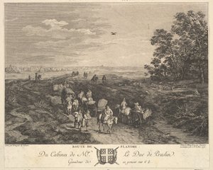 Flanders Road Route de Flandre depois de uma pintura na coleção do Duque de Praslin, 1772