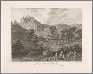 Vista de Roccagiovine Rocca Giovine (título no objeto) Suite de VI vues des Environs de Rome (...) (título da série)