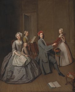 A família do artista fazendo música juntos