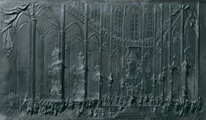 A coroação de Maria Teresa na Catedral de Praga como "Rei" da Boêmia em 12 de maio de 1743 de Balthasar Ferdinand Moll