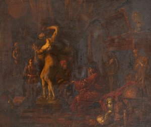 No Estúdio do Artista (óleo sobre tela) de Balthasar van den (attr.to) Bossche