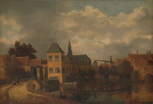 Vista da cidade de Haarlem de Balthasar van der Veen