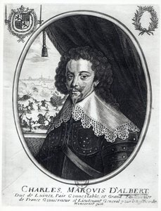 Charles de Luynes (1578-1621) Albert Marquis (gravura) (foto bw)