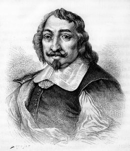 Samuel de Champlain, explorador e colonizador francês (v. 1567-1635). Colonizador do Canadá. Gravura de 1830, depois de um retrato sério de Moncornet.