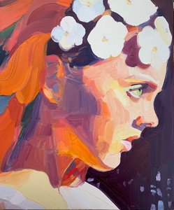 Fogo, 2018 (óleo sobre tela) de Barbara Hoogeweegen