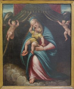 Nossa Senhora e o Menino sob um dossel sustentado por dois anjos (pintura)