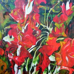 Flores vermelhas vibrantes