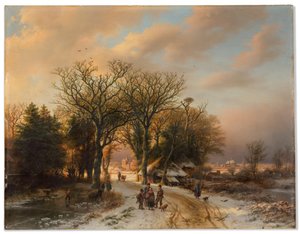Uma paisagem de inverno de Barend Cornelis Koekkoek