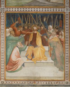 Cena do Novo Testamento: Coroação de espinhos (fresco) de Barna da Siena