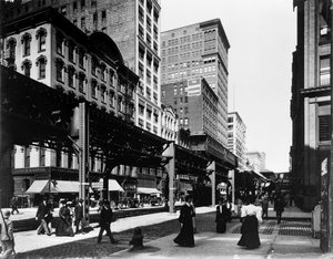 Pistas elevadas na Wabash Avenue, Chicago, Illinois, EUA