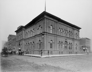 Delegacia de Polícia de Harrison Street, Chicago, Illinois, EUA, c.1900 (foto a p/b) de Barnes and Crosby
