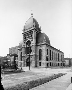 Congregação do Sinai, Chicago, Illinois, EUA, c.1900 (foto a p/b) de Barnes and Crosby