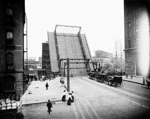 State Street Bridge, Chicago, Illinois, EUA, c.1905 (foto a p/b) de Barnes and Crosby