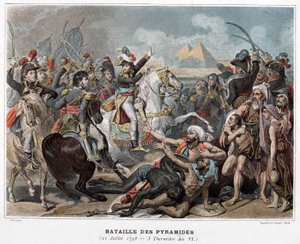 Batalha das Pirâmides: Napoleão Bonaparte no Egito em 1798 (gravura) de Baron Antoine Jean (after) Gros