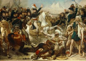 Campanha (Expedição) do Egito (1798-1801): Napoleão Bonaparte arengando o exército antes da Batalha das Pirâmides, 21 de julho