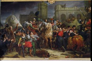 A entrada de Henri IV (1553-1610) em Paris, 22 de março de 1594 de Baron François Pascal Simon Gérard