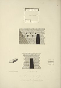 Casa do Inca em Callo no Reino de Quito, desenhada por Gmelin, gravada por Bouquet, ilustração de "Vistas da Cordilheira e Monumens dos Povos Indígenas da América" por Alexander von Humboldt e Aime Bonpland, 1813 de Baron Friedrich Alexander von Humboldt