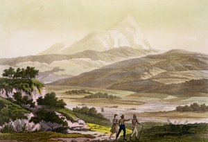 Monte Cayambe, Equador, de &39;Le Costume Ancien et Moderne&39;, Volume II, placa 3, por Jules Ferrario, gravado por Paolo Fumagalli, publicado c.1820s-30s