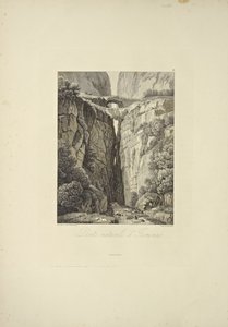 Pontes naturais de Icononzo, ilustração de "Vistas da Cordilheira e Monumens dos Povos Indígenas da América" por Alexander von Humboldt e Aime Bonpland, 1813 de Baron Friedrich Alexander von Humboldt