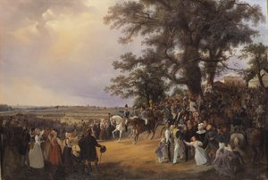 Revisão em Ladugardsgarde Fields durante czar Nicholas visita em 1838 de Baron Karl Stefan Bennet