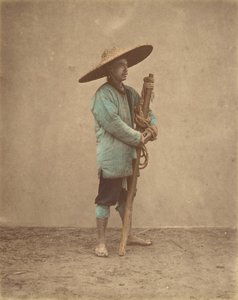 [Homem chinês usando chapéu], década de 1870.