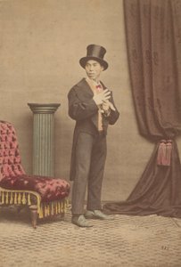 [Retrato de estúdio de um homem japonês em roupas ocidentais], década de 1880.