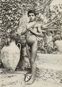 [Rapaz no jardim]. de Baron Wilhelm von Gloeden