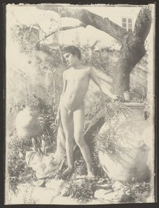 [Jovem nu no jardim]. de Baron Wilhelm von Gloeden