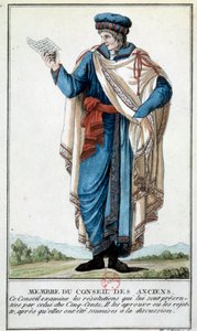 Directório: "a member of the Council of Elders" Gravura do Barão de Vinck (século XIX) Paris, B.N. de Baron de Vinck