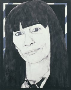 Retrato de Beryl Bainbridge, ilustração para Cosmopolitan, de 1970 (guache a bordo)