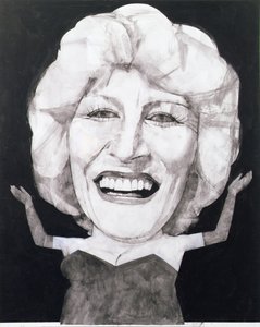Portrait of Faith Brown, anos 70 (guache a bordo)