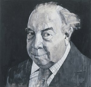 Retrato de JB Priestley, ilustração para o ouvinte, década de 1970 (guache e lápis a bordo)